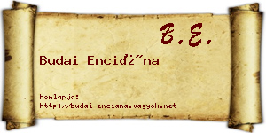 Budai Enciána névjegykártya